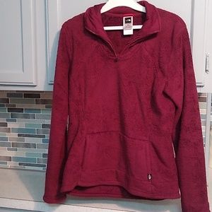North Face Fleece Quarter Zip Maroon Sweater